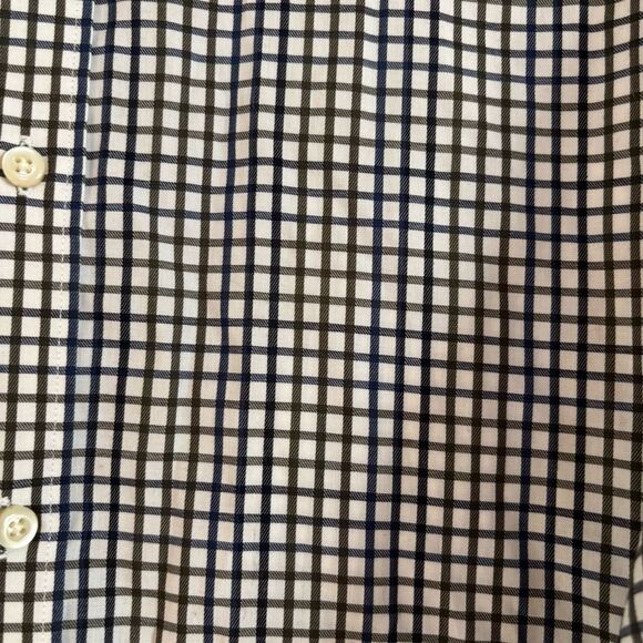 Thomas Dean 100% Cotton Button  Down Plaid Dress Shirt Mens XL - Picture 5 of 10